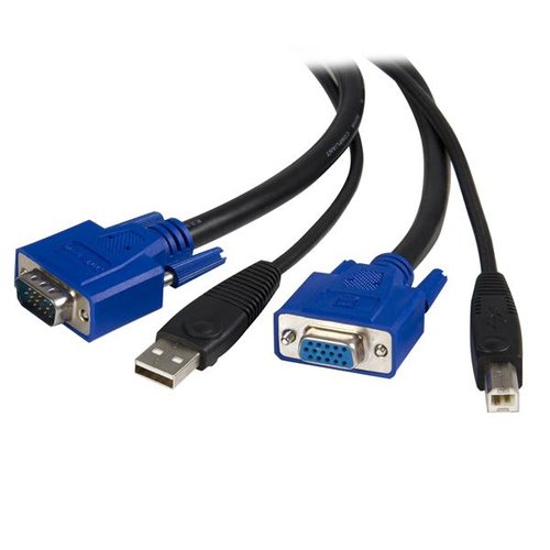 Grosbill Commutateur et splitter StarTech 6 ft 2-in-1 USB KVM Cable