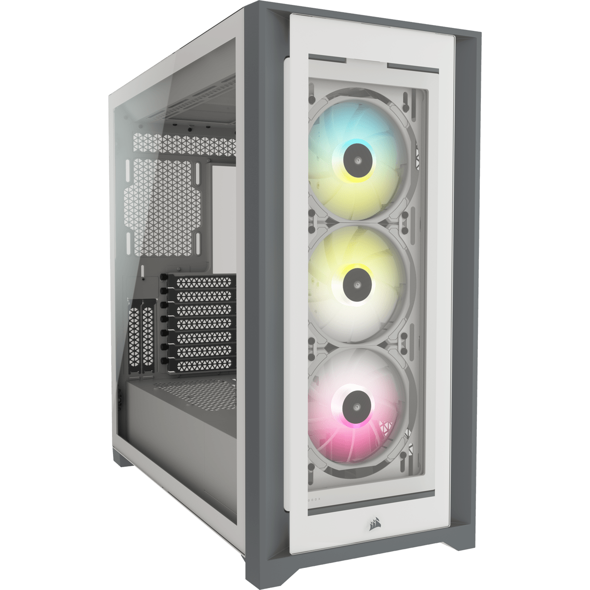 iCUE 5000X RGB Tempered Glass - White