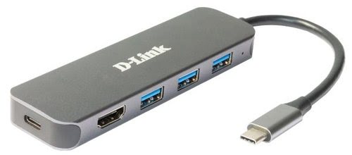 D-Link 5 Ports - USB-C vers USB 3.0/USB-C/HDMI 4k - Hub D-Link - 0