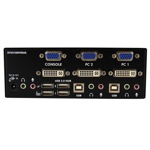 2 Port DVI VGA Dual Monitor KVM Switch - Achat / Vente sur grosbill-pro.com - 2