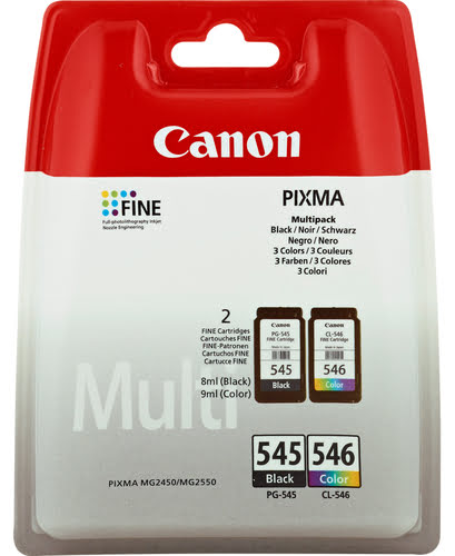 image produit Canon Pack Noir et Couleurs PG-545/CL-546 Grosbill