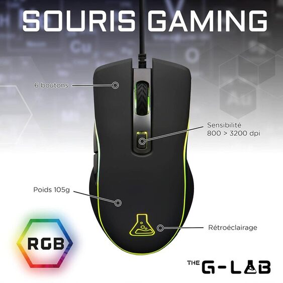 The G-LAB Combo Plutonium Bundle 4 en 1 Noir RGB (COMBO-PLUTONIUM/FR) - Achat / Vente Pack Peripheriques sur grosbill-pro.com - 2