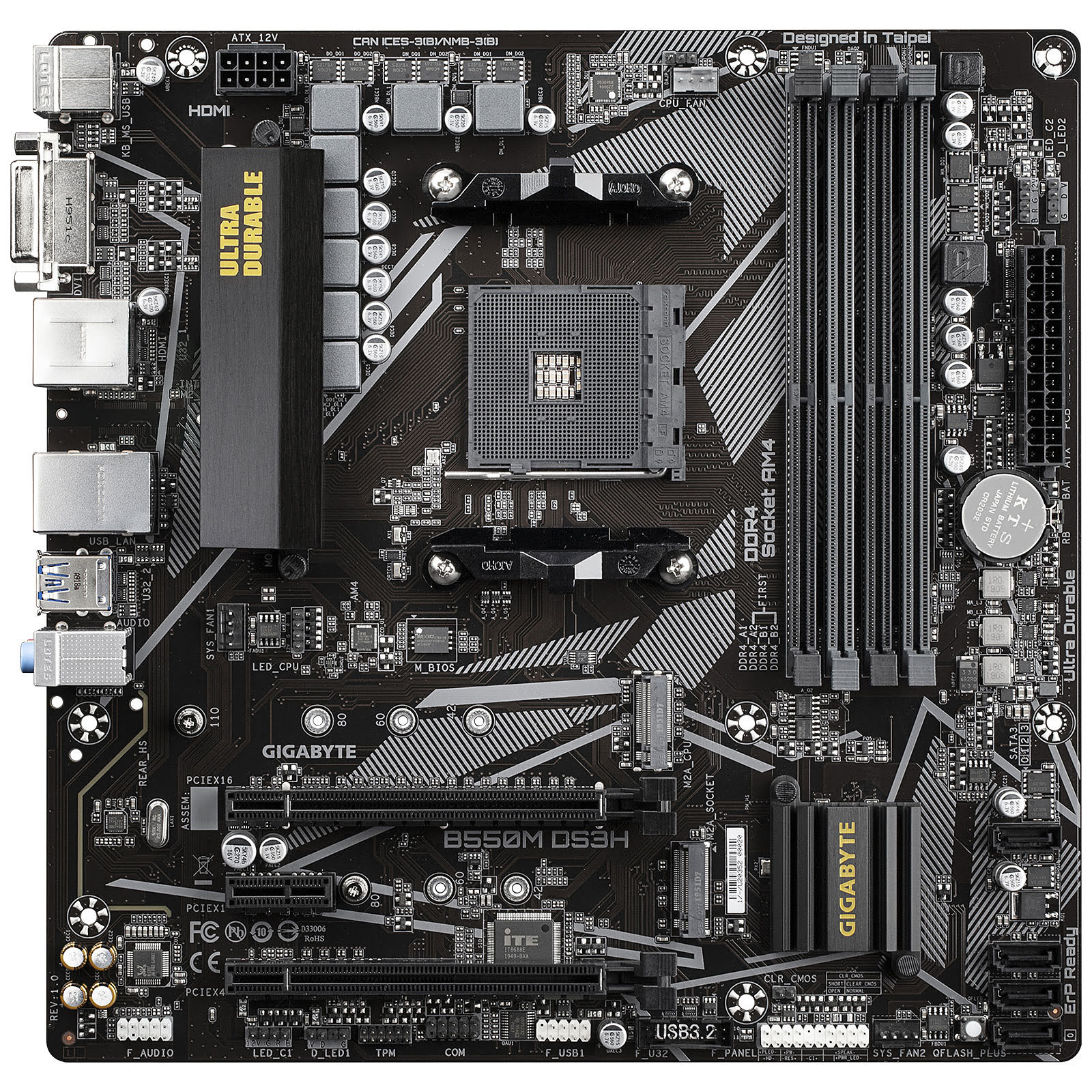 Gigabyte B550M DS3H Micro-ATX  - Carte mère Gigabyte - grosbill-pro.com - 4