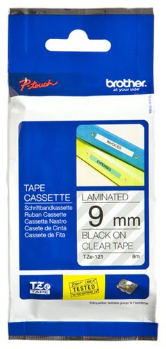 Grosbill Papier imprimante Brother Tape/9mm black on clear f P-Touch TZE