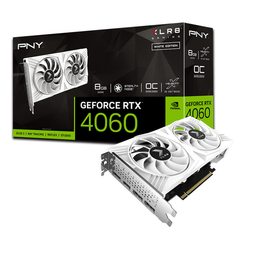 PNY GeForce RTX 4060 8GB XLR8 VERTO DF Blanc - Carte graphique - 7