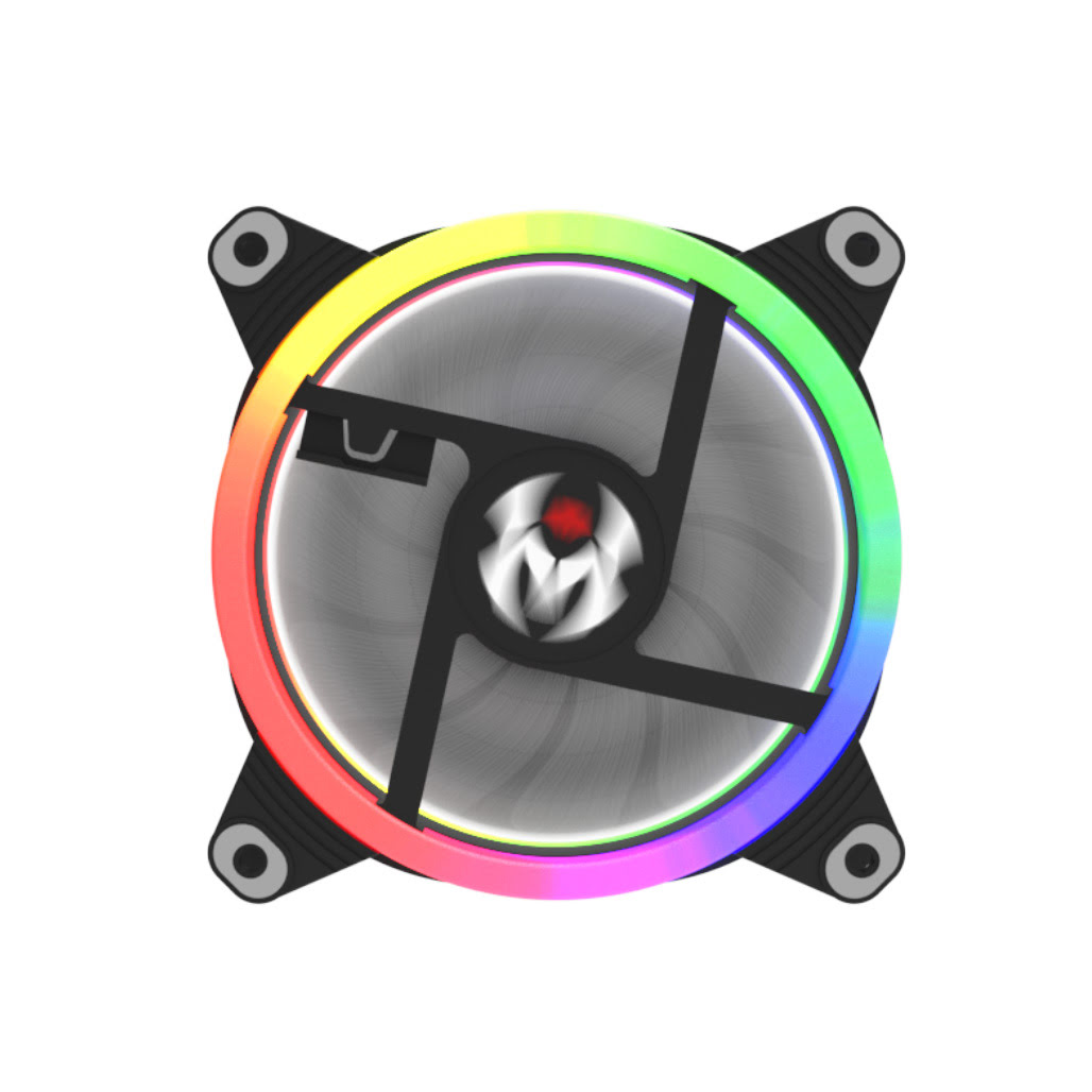 M.RED VAR-12A Noir ARGB Rainbow Double Ring 120mm - Ventilateur boîtier - 0