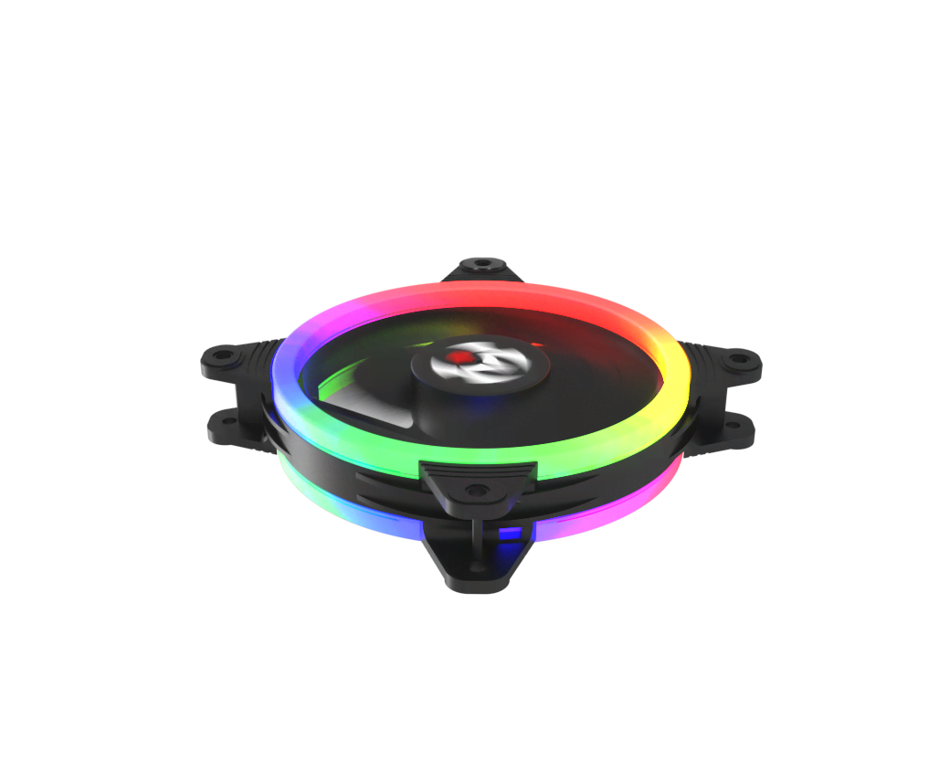 M.RED VAR-12A Noir ARGB Rainbow Double Ring 120mm - Ventilateur boîtier - 1