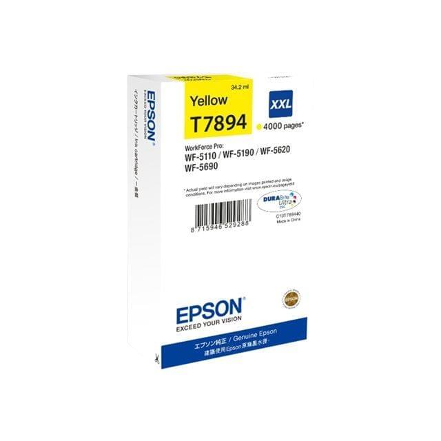 Cartouche Yellow XXL T7894 4000 p. pour imprimante Jet d'encre Epson - 0