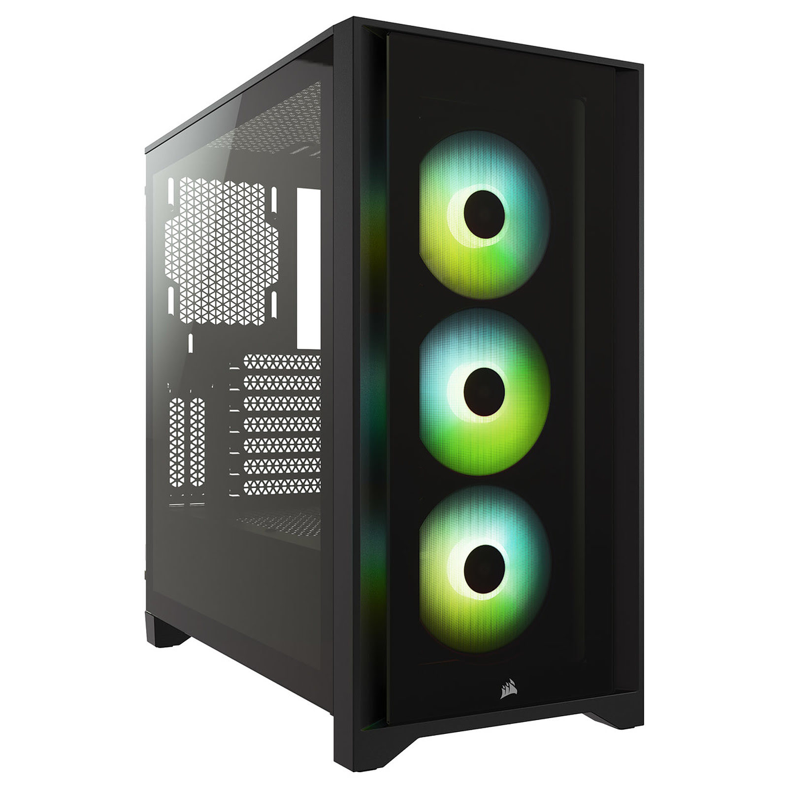 iCUE 4000X RGB Tempered Black - MT/SansAlim/E-ATX