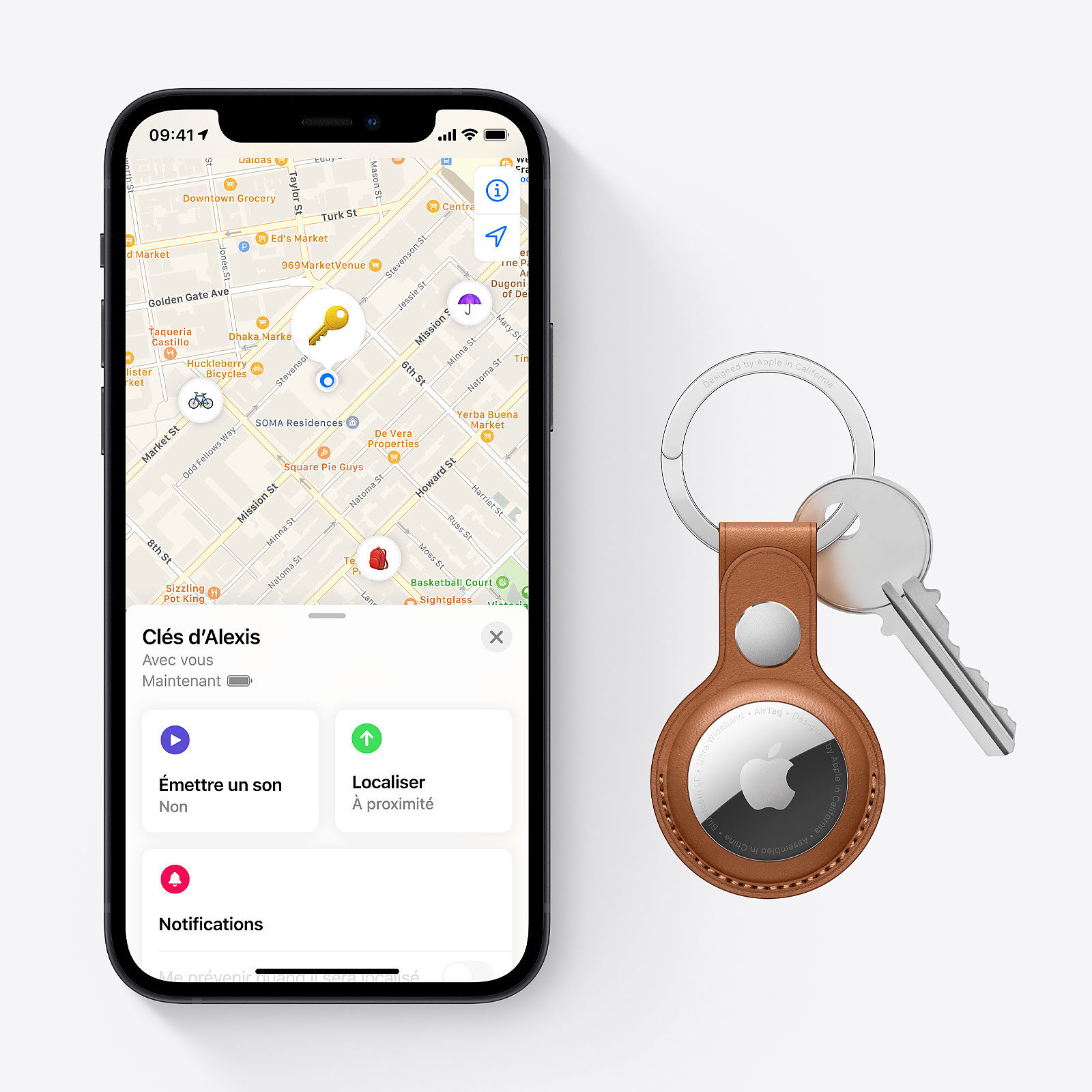 Tracker connecté Apple AirTag (Pack de 4) - Accessoire téléphonie