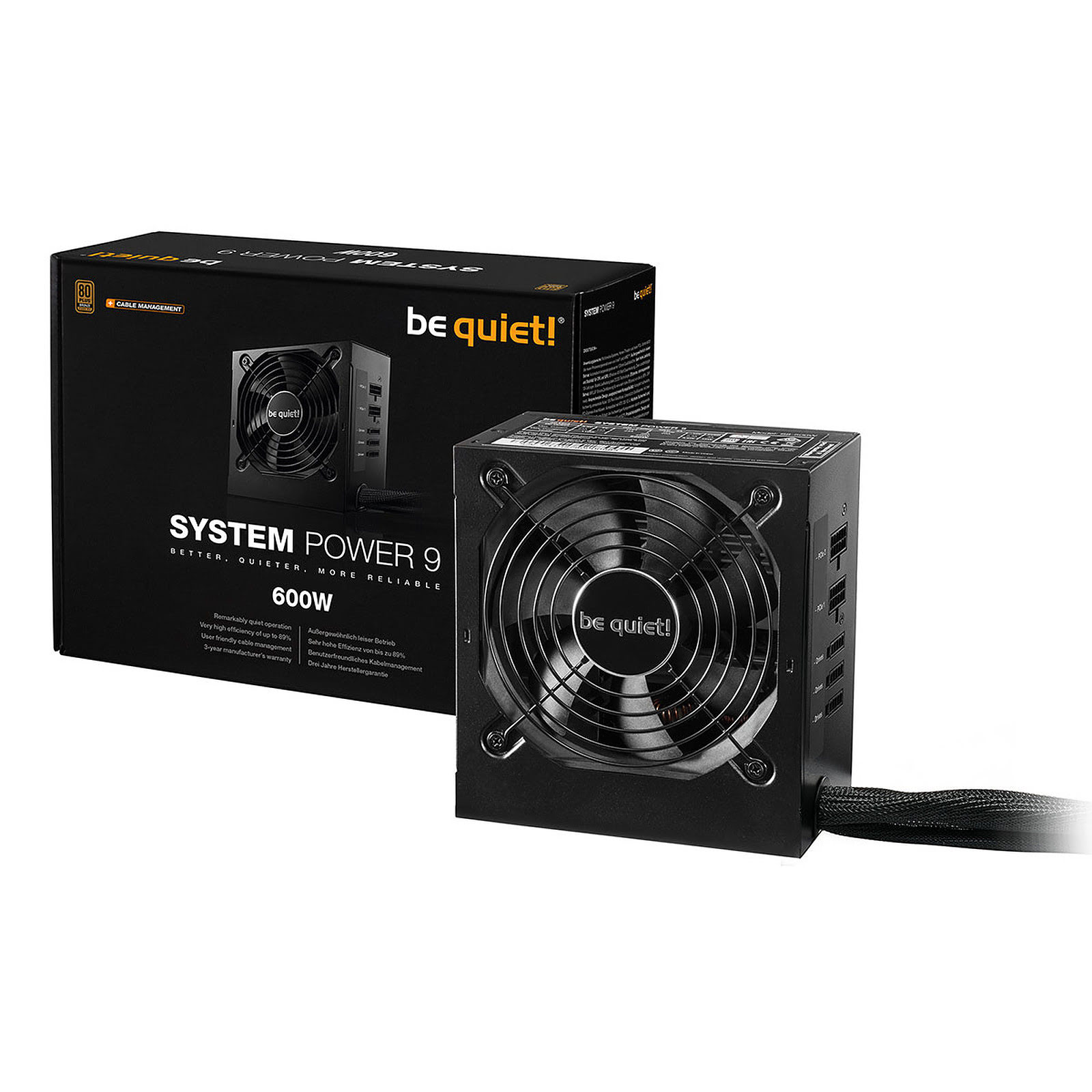 Be Quiet! System Power 9 CM (600W) - Alimentation Be Quiet!