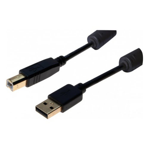 Cable USB Ferrite 2.0 AB M/M - 5m - Connectique PC - grosbill-pro.com - 0