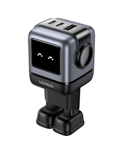 Chargeur secteur robot 3 ports - 65W - Gris/Noir