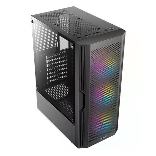 Boitier PC Micro-ATX, Mini-ITX, Antec DP301M noir avec fenêtre sans alim