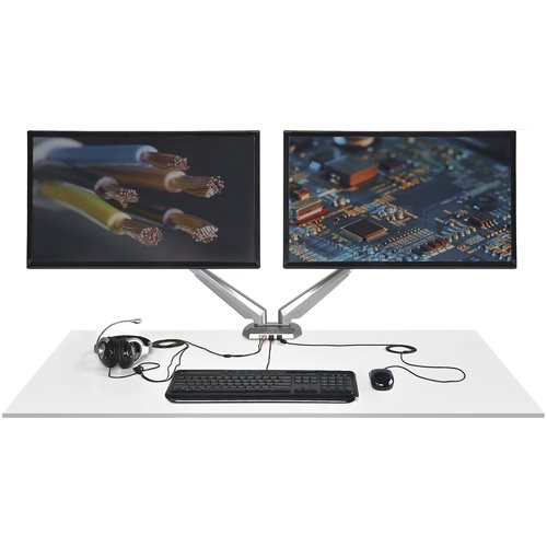 Desk Mount Dual Monitor Arm w/USB/Audio - Achat / Vente sur grosbill-pro.com - 3