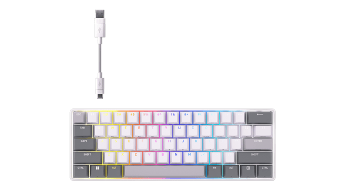 Corsair Clipper Pro Mini 60% - Magnétique - Filaire - RGB - Blanc