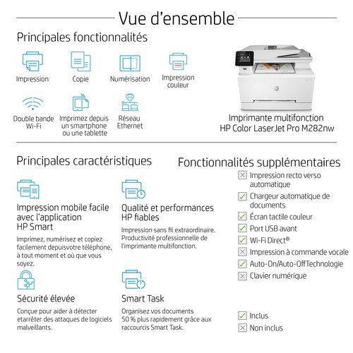  Color LaserJet Pro MFP M282nw (7KW72A#B19) - Achat / Vente sur grosbill-pro.com - 12