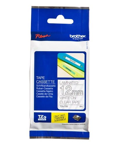 Grosbill Papier imprimante Brother Tape/12mm white on clear f P-Touch