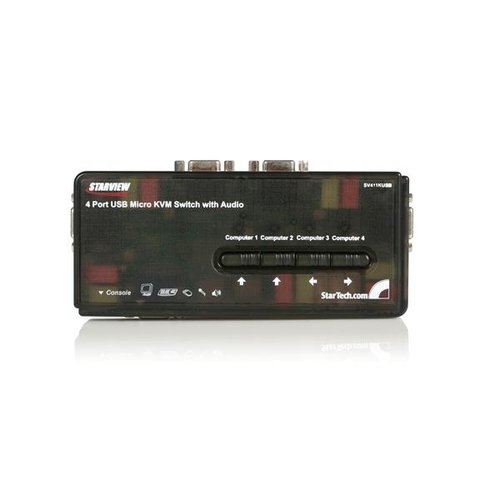 Grosbill Commutateur et splitter StarTech 4 Port USB KVM Switch w/Audio & Cables