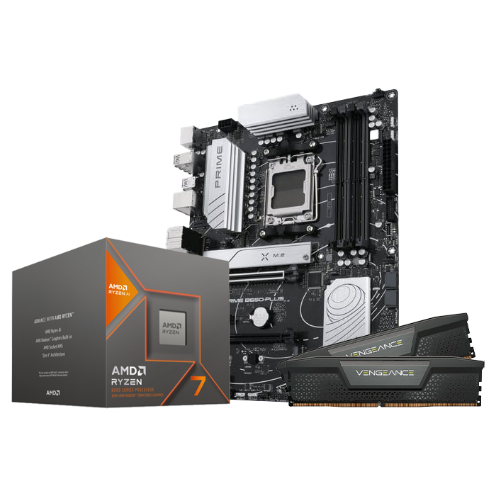 PRIME B650-PLUS + R7 8700G + Vengeance Black 2x16 - grosbill-pro.com - 0