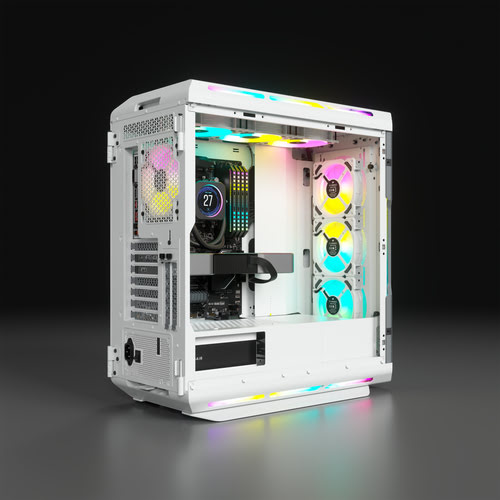 Corsair iCUE 5000T RGB Tempered White Blanc - Boîtier PC Corsair - 3