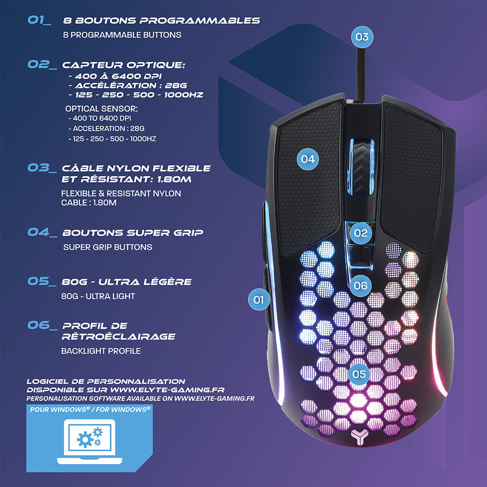 ELYTE MY-300 - Souris PC ELYTE - grosbill-pro.com - 2