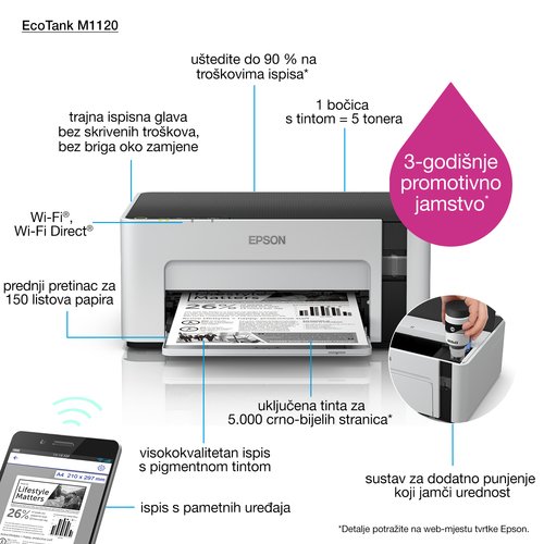 Imprimante Epson EcoTank ET-M1120 A4 WIFI/USB  - grosbill-pro.com - 13