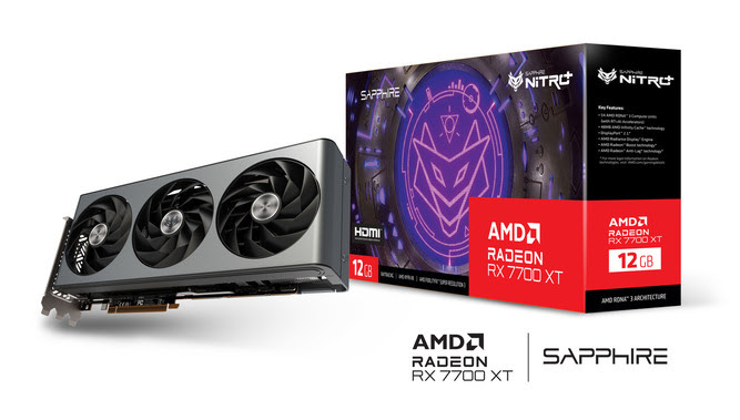 Grosbill Carte graphique Sapphire Nitro+ Radeon RX 7700 XT GAMING OC 12GB