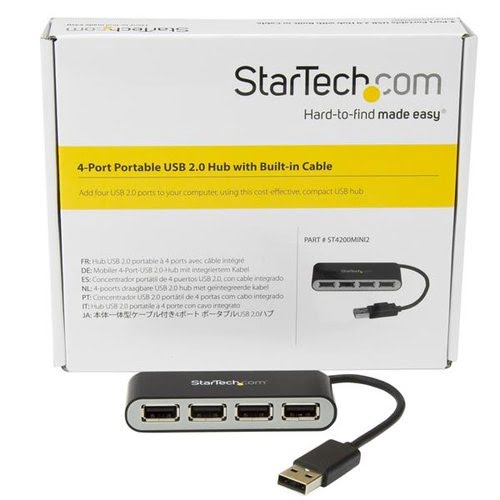 4 Port Portable USB 2.0 Hub with Cable - Achat / Vente sur grosbill-pro.com - 5