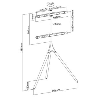 Support TV Design 45 - 65" - Noir/Noyer - Accessoire écran - 3