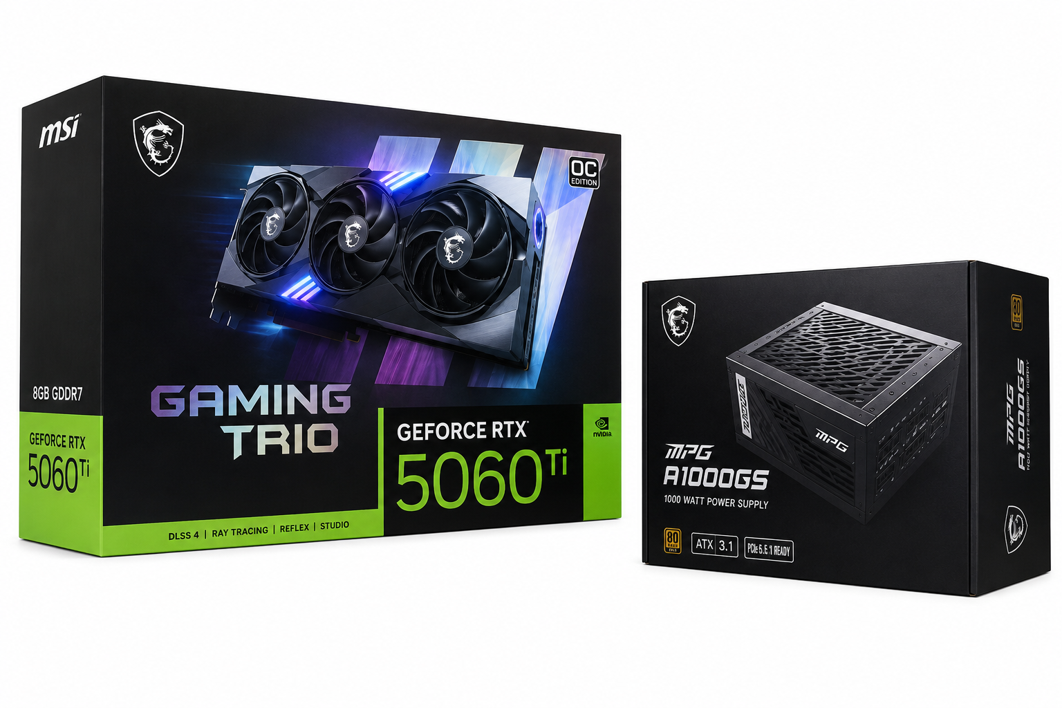 MSI Carte vidéo RTX 5060 Ti 16GB GDDR7 OC Edition + Alimentation MPG A1000GS