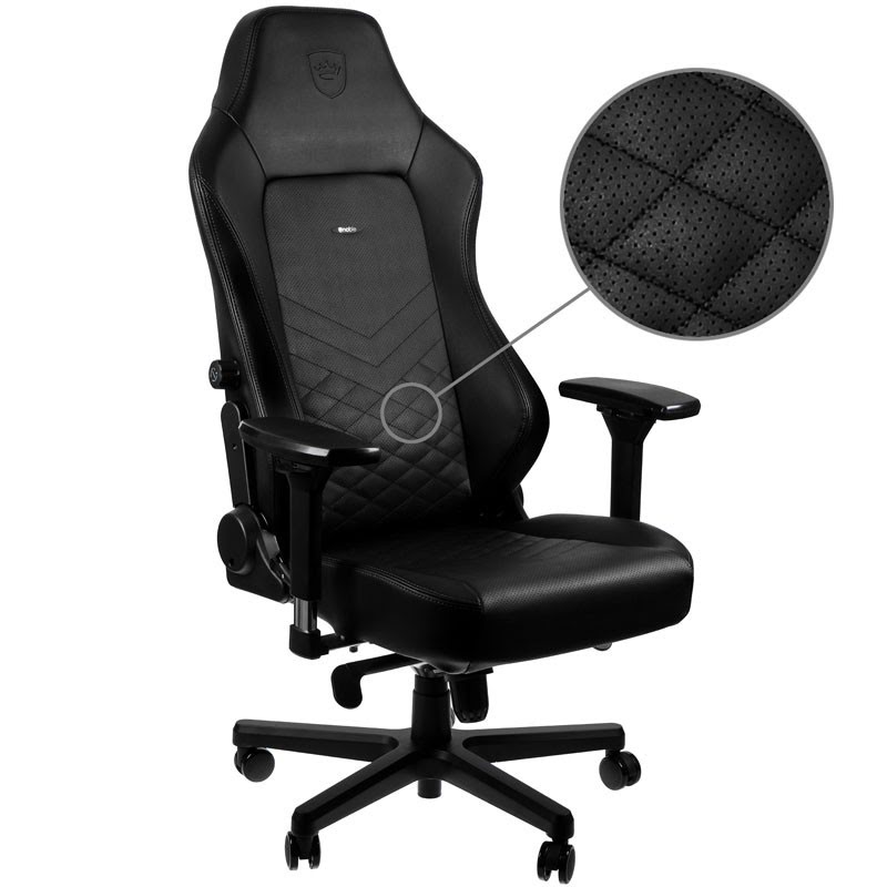 NobleChairs HERO Cuir véritable Noir - Siège PC Gamer - 0