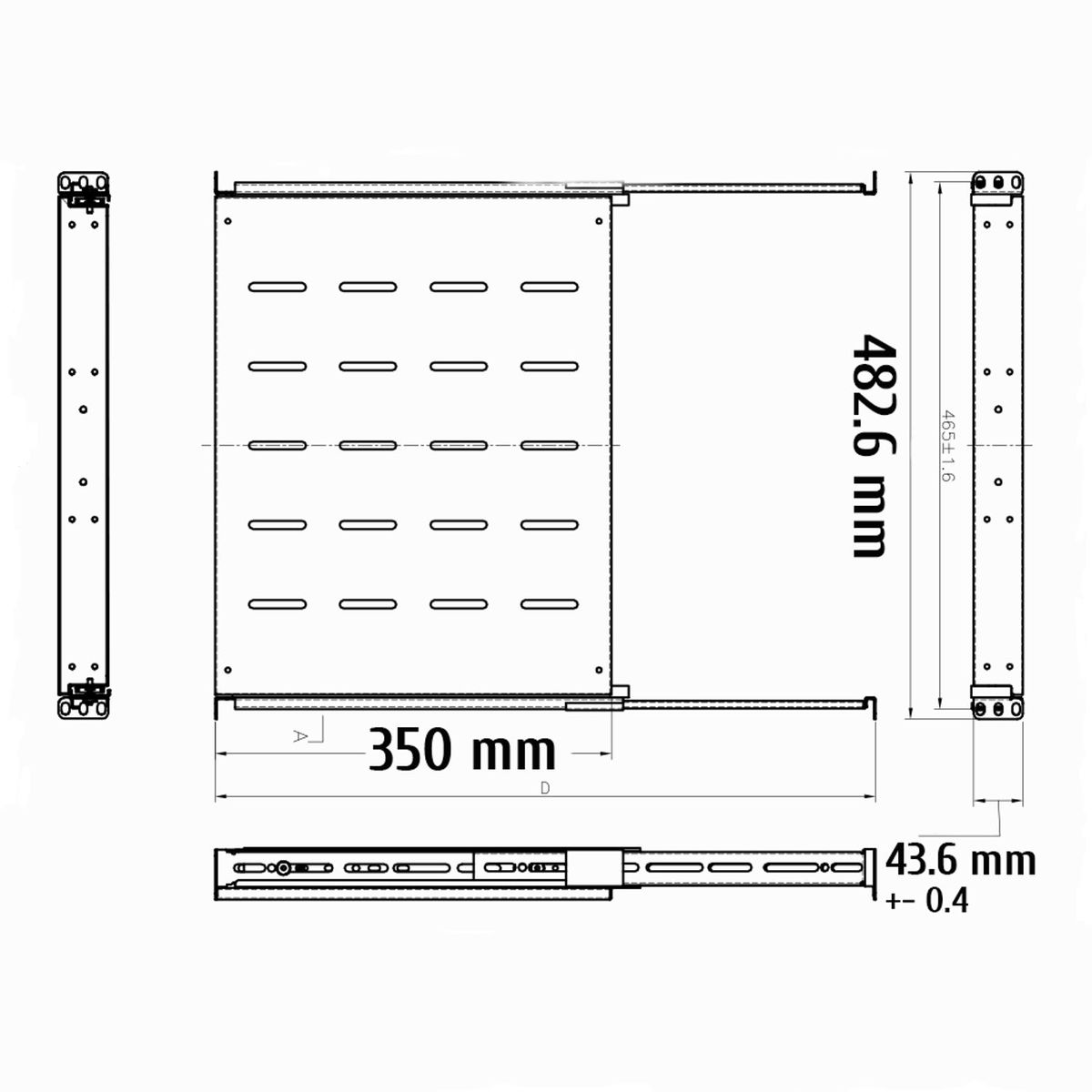 Kimex International Etagère coulissante 19" 1U - Rack & Baie  (110-0190) - Achat / Vente Réseau divers sur grosbill-pro.com - 1