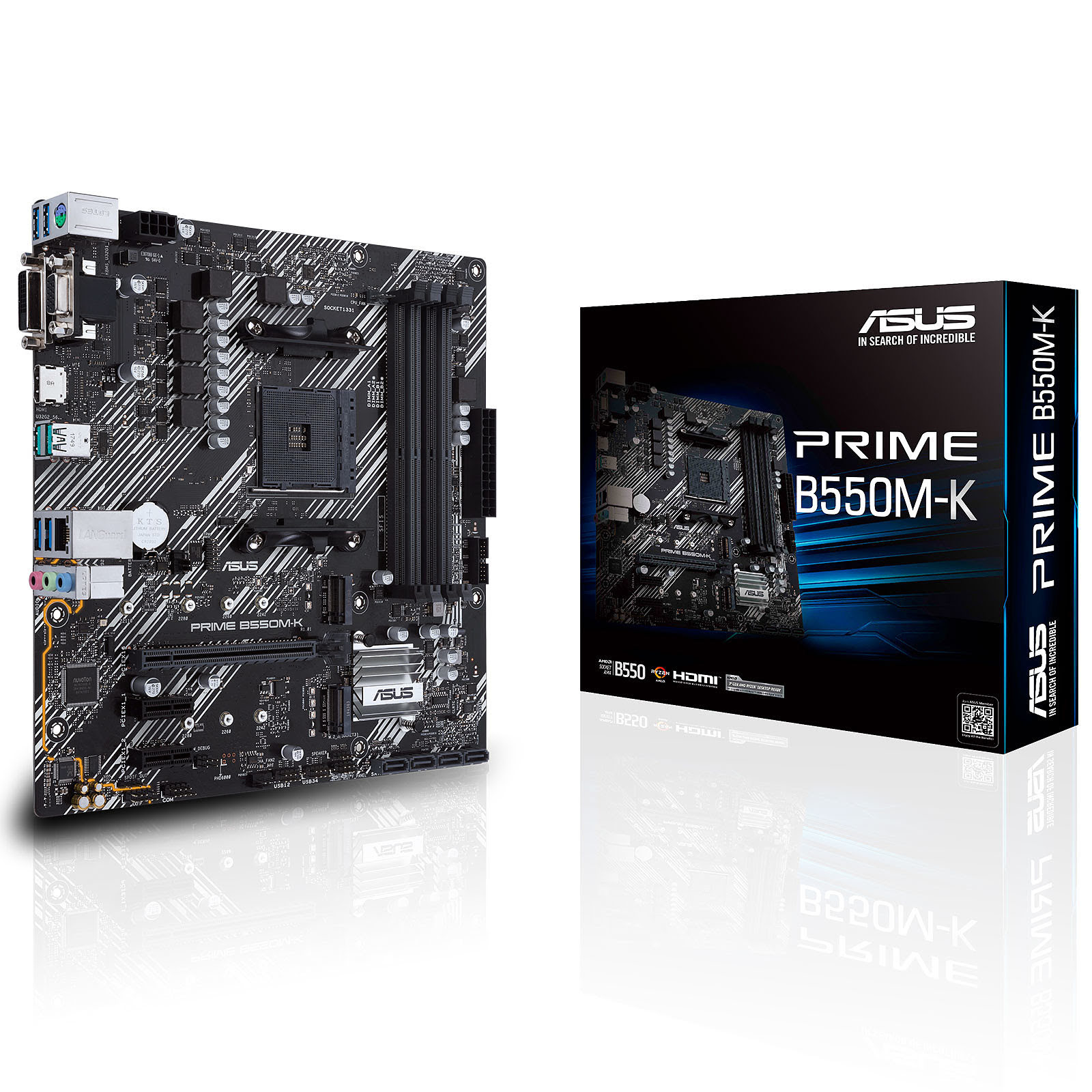 Asus PRIME B550M-K Micro-ATX  - Carte mère Asus - grosbill-pro.com - 0