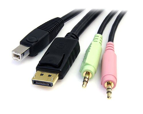 4-in-1 USB DisplayPort KVM Switch Cable - Achat / Vente sur grosbill-pro.com - 2