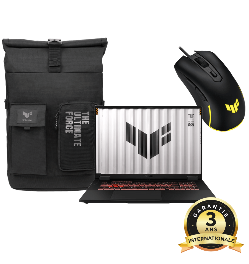 Asus TUF Gaming A18 - 18" FHD+ 144Hz Ryzen 7 260 RTX 5070 32Go 512Go Sans OS avec Sac et souris TUF