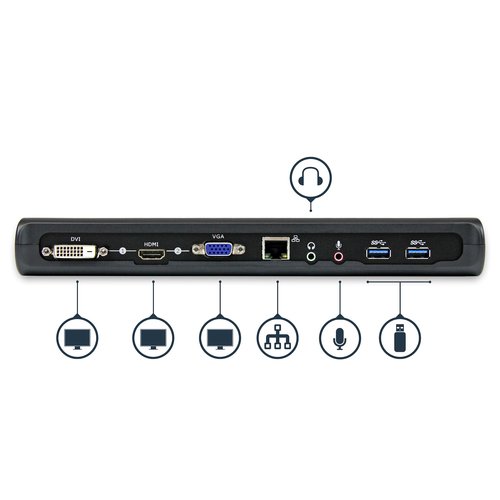 Universal Dual Monitor USB 3 Laptop Dock - StarTech - 3