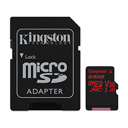 Micro SDHC 64Go Class 10 A1 V30 + Adapt SDCR/64GB