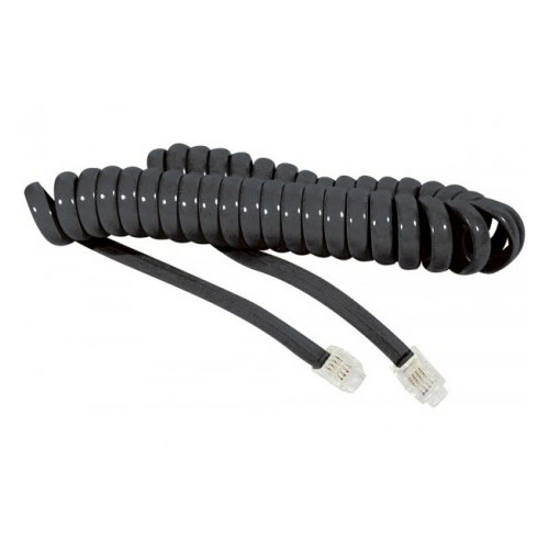 Cable Cordon spirale 4/4 RJ9 - 2m noir - Accessoire téléphonie Grosbill Pro - 0