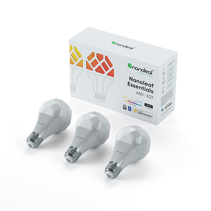 Nanoleaf Essentials Smart A19 Ampoule E27 - 3 pièces (NL45-0800WT240E27-3PK --) - Achat / Vente Objet connecté / Domotique sur grosbill-pro.com - 3