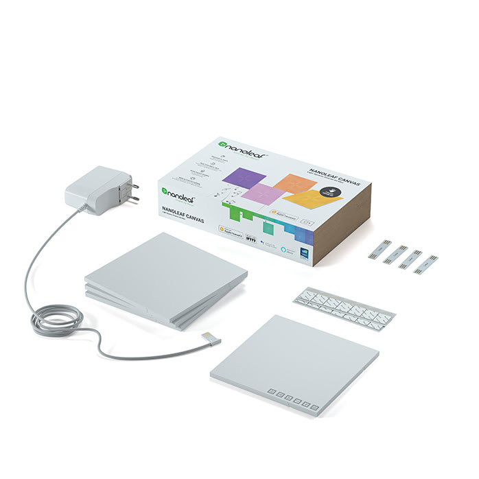 Nanoleaf Canvas Starter Kit - 4 pièces (NL29-2012SW-4PK) - Achat / Vente Objet connecté / Domotique sur grosbill-pro.com - 1