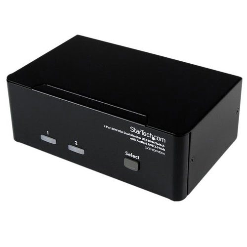 2 Port DVI VGA Dual Monitor KVM Switch - Achat / Vente sur grosbill-pro.com - 0