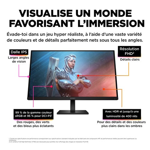 OMEN 27 FHD 165Hz Gaming Mon EMEA-INTL E - Achat / Vente sur grosbill-pro.com - 20