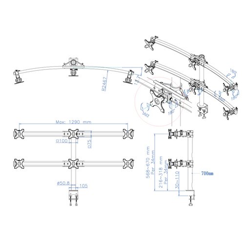 NewStar Flatscreen Desk Mount clamp - Achat / Vente sur grosbill-pro.com - 2