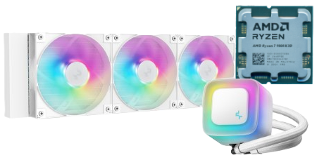 9800x3D Tray + Watercooling LE360 WH V2 - Blanc 