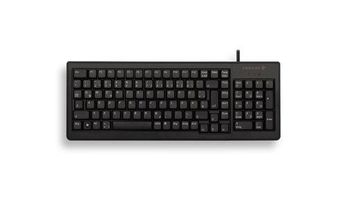 Grosbill Clavier PC Cherry G84-5200 COMPACT KEYBOARD, Clavier filaire miniature, USB/PS2, noir, AZERTY - FR