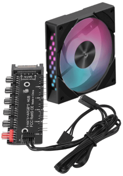 CG580 FAN HUB Noir + HUB R-EDF120-BKAPR86-G-1