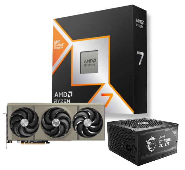 R7 9800X3D+Nitro+ Radeon RX9070XT+MAGA750GL PCIE5