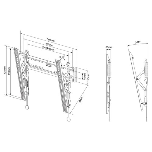 Wall Mount 32-52" Tilt BLACK - Achat / Vente sur grosbill-pro.com - 3