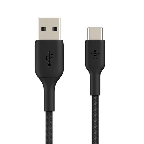 USB-A to USB-C Cable Braided 1M Black - Achat / Vente sur grosbill-pro.com - 2